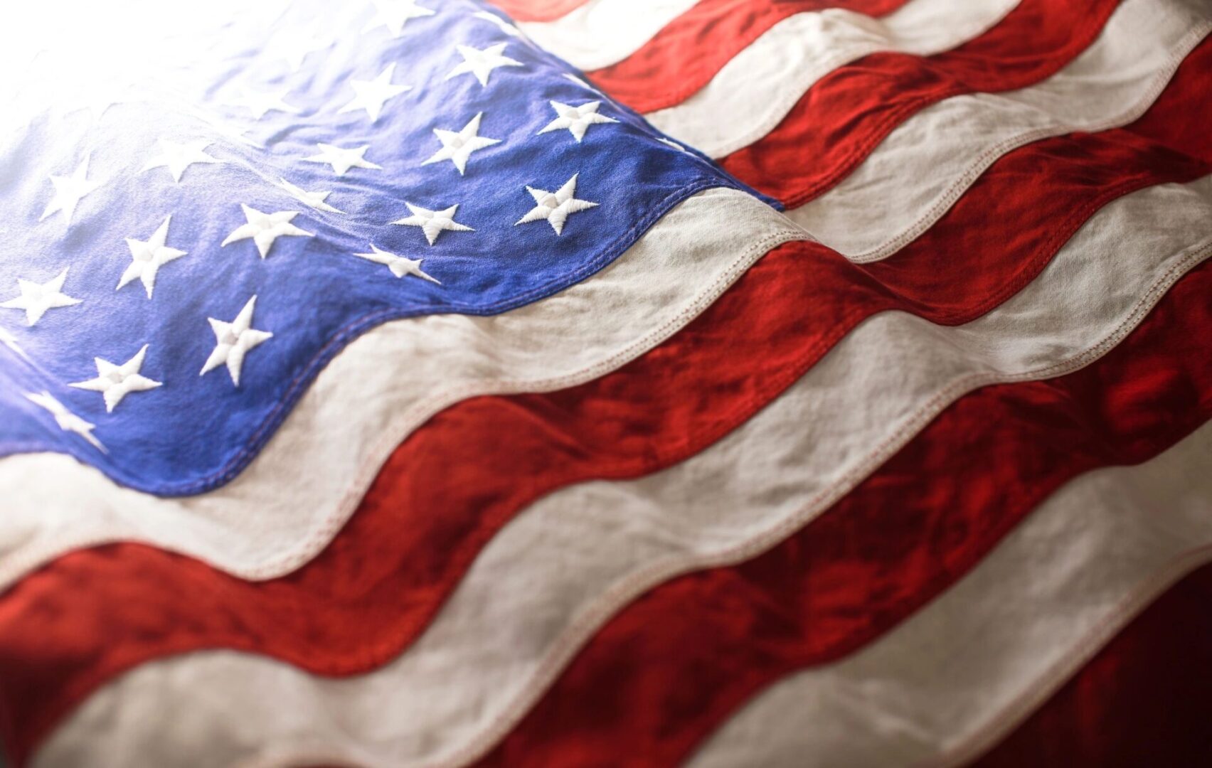 A close up of the american flag